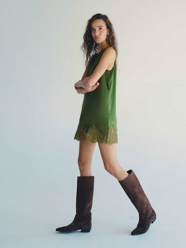 Dominique Knee Boot - Boss Suede